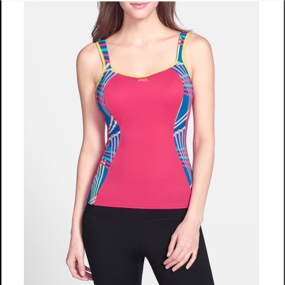 NWT PANACHE MULTICOLOR SPORTS UNDERWIRE TANK TOP VEST - 30D